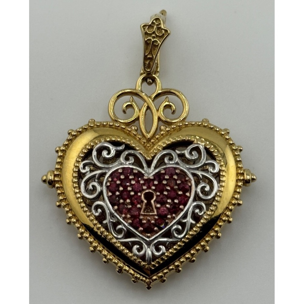 Dallas Prince Sterling‎ Silver Vermeil Heart Padlock Design Pendant